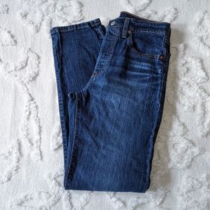 Levi's 501 button up straight leg jeans, size 25 x 30.